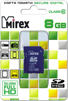 Карта памяти SD 8GB Mirex SDHC Class 10