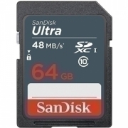 Флеш карта SD 64Gb SanDisk Ultra (SDSDUNB-064G-GN3IN) Class 10